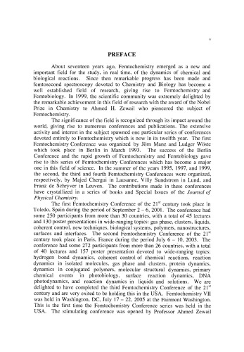 Femtochemistry VII. Fundamental Ultrafast Processes in Chemistry, Physics, and Biology