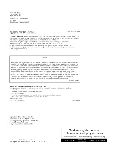 Transplantation of the Liver