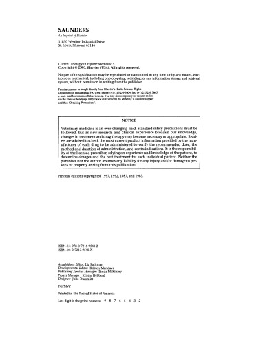 Current Therapy in Equine Medicine