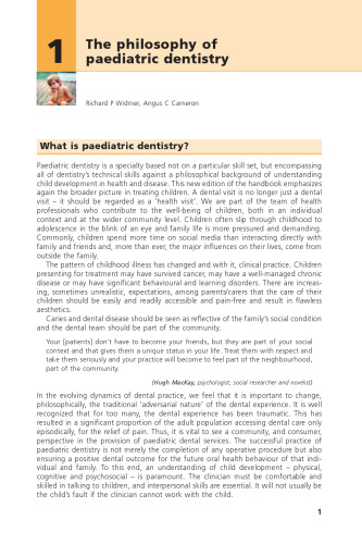 Handbook of Pediatric Dentistry