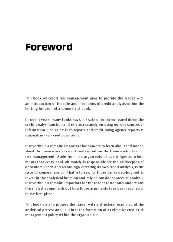 Credit Risk Management