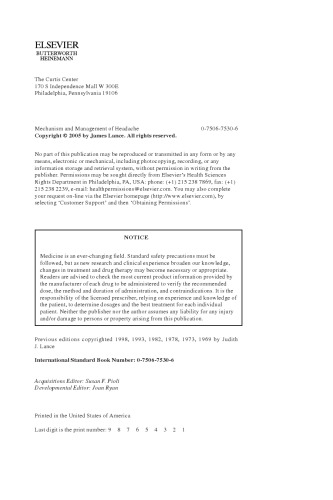 Mechanism and Management of Headache