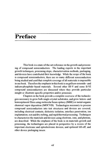 Handbook of Compound Semiconductors. Growth, Processing, Characterization, and Devices