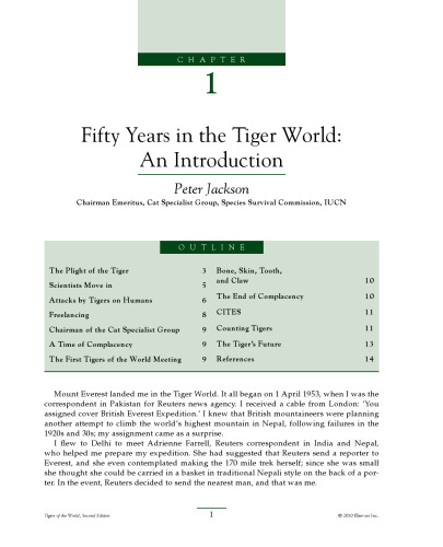 Tigers of the World. The Science, Politics, and Conservation of Panthera tigris