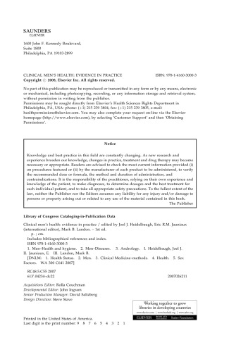 Clinical Men's Health. Evidence in Practice