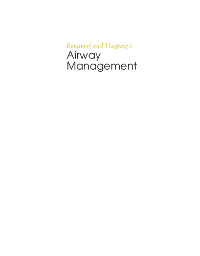 Benumof and Hagberg's Airway Management