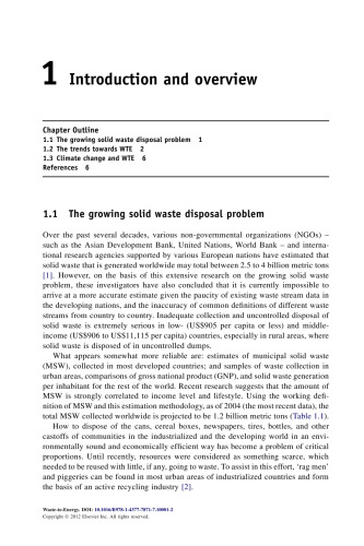 Waste-to-Energy. Technologies and Project Implementation