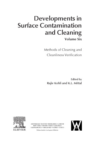Developments in Surface Contamination and Cleaning. Methods of Cleaning and Cleanliness Verification