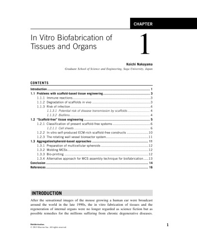 Biofabrication. Micro- and Nano-fabrication, Printing, Patterning and Assemblies