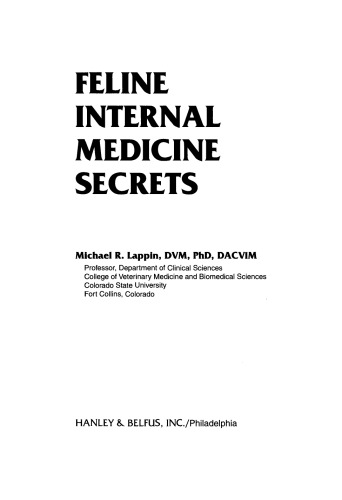 Feline Internal Medicine Secrets