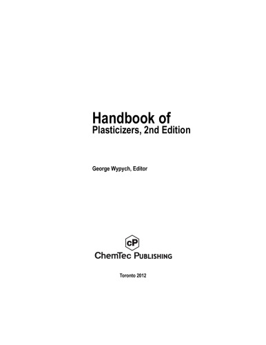 Handbook of Plasticizers