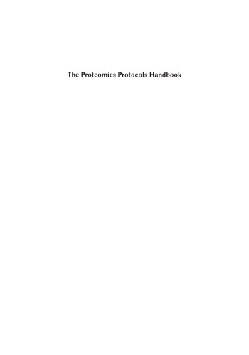 The Proteomics Protocols Handbook