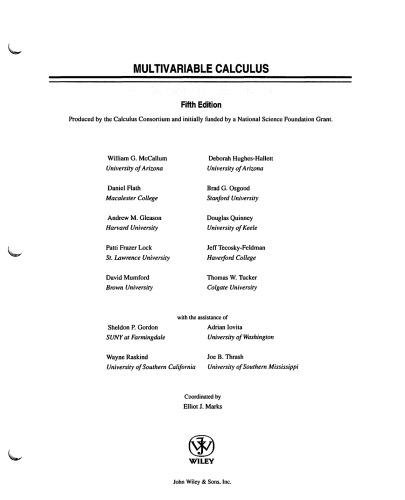 Calculus: Multivariable