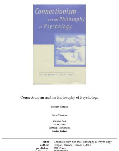 Connectionism and the Philosophy of Psychology