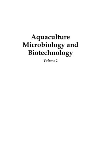 Aquaculture microbiology and biotechnology. Volume 2