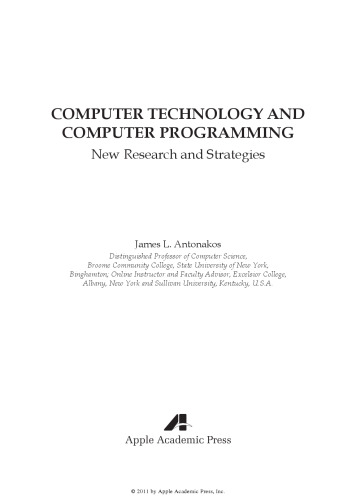 Computer Technology and Computer Programming: New Research and Strategies