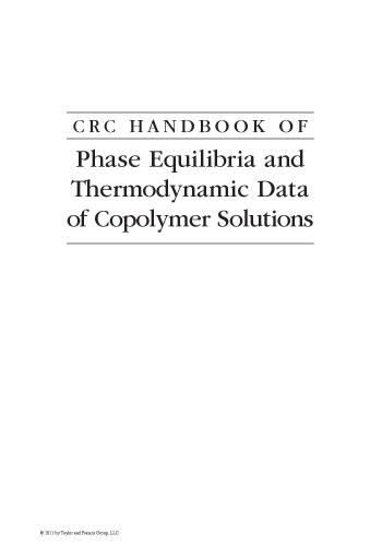 CRC Handbook of Phase Equilibria and Thermodynamic Data of Aqueous Polymer Solutions