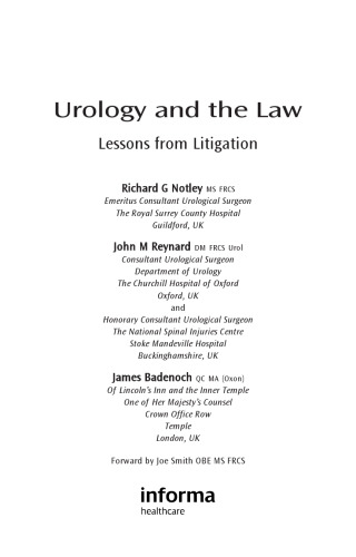 Urology and the law : lessons from litigation