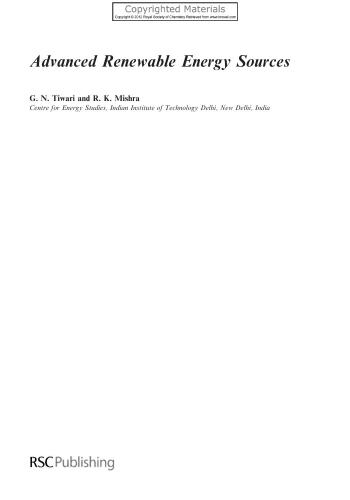 Advanced renewable energy sources