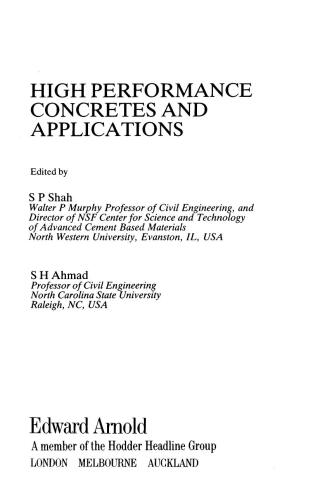 High performance concretes and applications