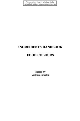 Ingredients handbook - food colours