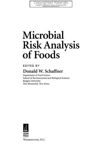 Microbial risk analysis of foods