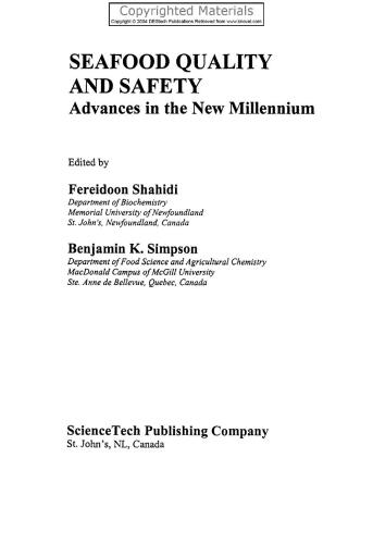 Seafood quality and safety : advances in the new millennium