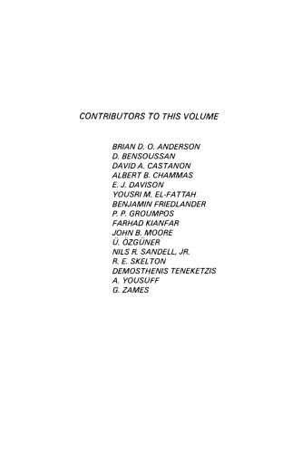 Decentralized/Distributed Control and Dynamic Systems, Part 1 of 3