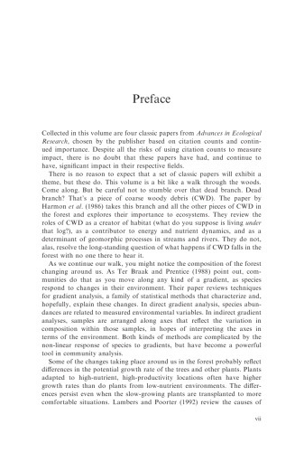 Advances in Ecological Research: Classic Papers