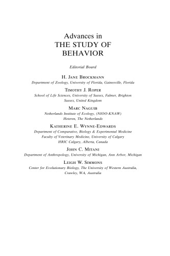 Behavioral ecology of tropical animals