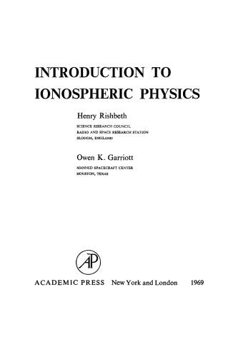 Introduction to Ionospheric Physics
