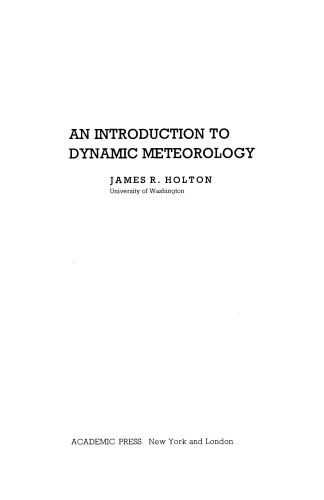 An Introduction to Dynamic Meteorology