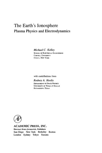 The Earth's Ionosphere: Plasma Physics and Electrodynamics