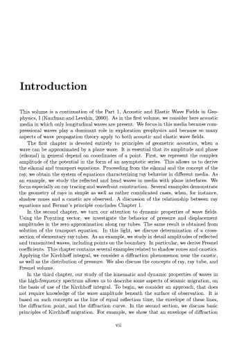Acoustic and Elastic Wave Fields in Geophysics, II