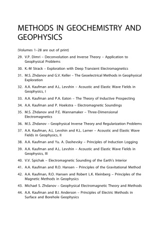 Principles of Electric Methods in Surface and Borehole Geophysics