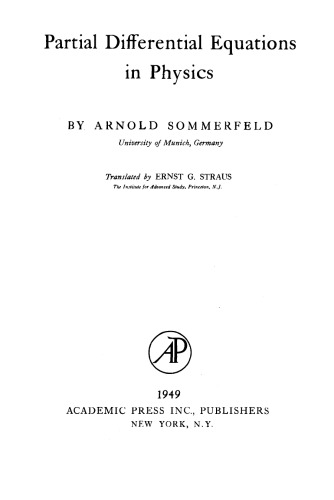 Partial Differential Equations in Physics