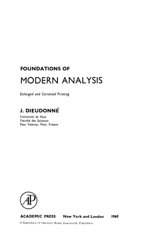 Foundations of Modern Analysis