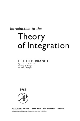 Introduction to the Theory of Integration