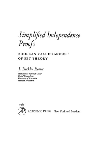 Simplified Independence Proofs: Boolean Valued Models of Set Theory