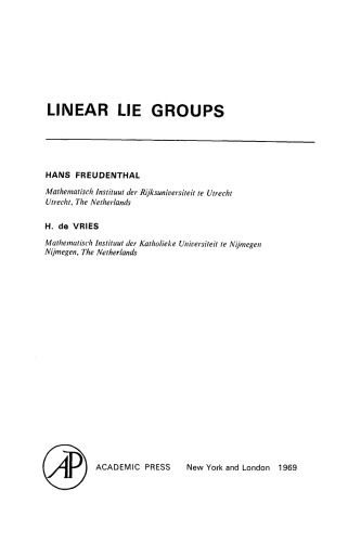 Linear Lie Groups