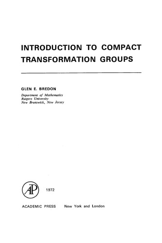 Introduction to Compact Transformation Groups