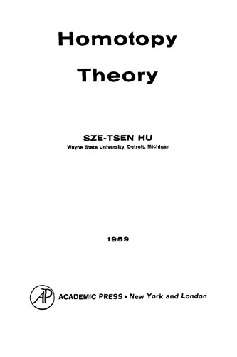 Homotopy theory