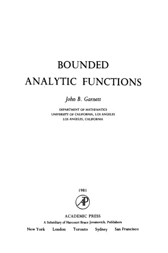 Bounded Analytic Functions