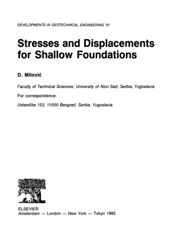 Stresses and Displacements for Shallow Foundations