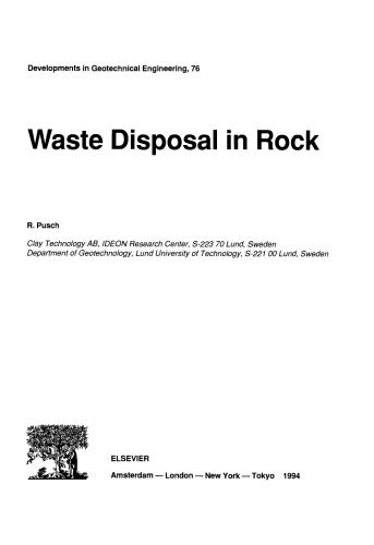 Waste Disposal in Rock