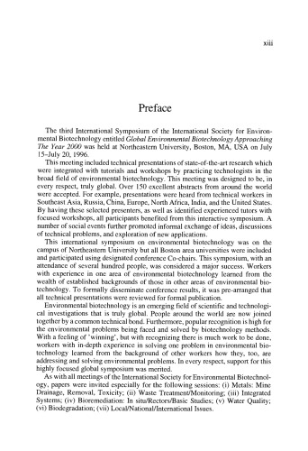 Global Environmental Biotechnology, Proceedings of the Third Biennial Meeting of the International Society for Environmental Biotechnology