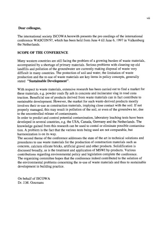 Waste Materials in Construction: Putting Theory into Practice, Proceedings of the International Conference on the Environment and Technical Implications of Construction with Alternative Materials