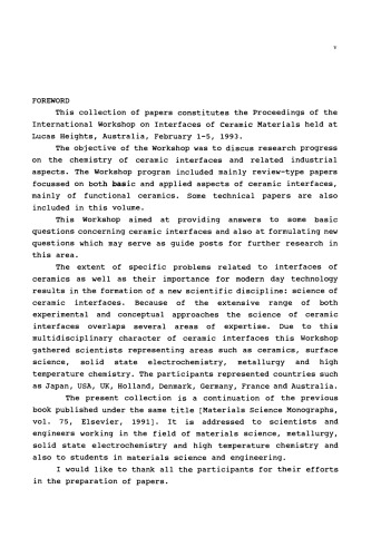 Science of Ceramic Interfaces II
