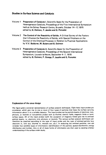 Preparation of Catalysts IScientific Bases for the Preparation of Heterogeneous Catalysts, Proceedings of the First International Symposium held at the Solvay Research Centre