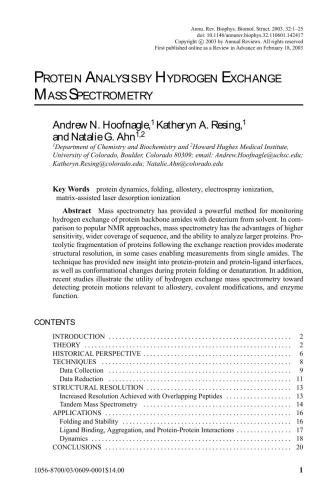 Annual Review of Biophysics, 2003